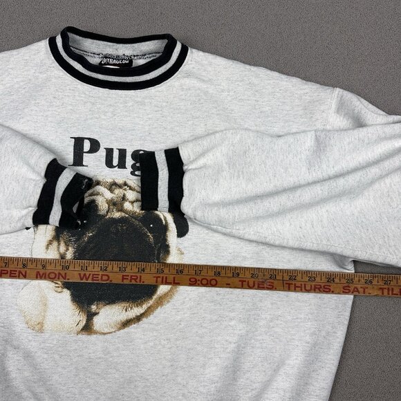 Vintage Pug Sweatshirt Dog Heavyweight XL Comfy Baggy Cute Crewneck USA - Picture 5 of 7